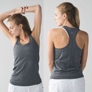 Lululemon Swiftly Tech Racerback Tank Top Slim Fit Running Heather Black Gray 6